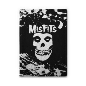 Обложка для автодокументов с принтом MISFITS [4] в Белгороде, натуральная кожа |  размер 19,9*13 см; внутри 4 больших “конверта” для документов и один маленький отдел — туда идеально встанут права | misfits | music | rock | мисфитс | музыка | рок