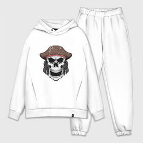 Мужской костюм хлопок OVERSIZE с принтом Череп пирата в Белгороде,  |  | captain | pirate | skull | капитан | пират | череп | штурвал