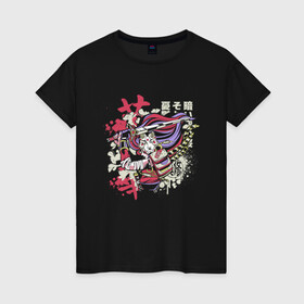 Женская футболка хлопок с принтом Японский Воин Japanese Warrior в Белгороде, 100% хлопок | прямой крой, круглый вырез горловины, длина до линии бедер, слегка спущенное плечо | art | cola | cyberpunk samurai | kanji | ninja | oni | ronin | samurai | shogun | арт | иероглифы | кандзи | капли краски | киберпанк самурай | кола | мерч | путь воина | ронин | самурай в маске | сёгун | токио | харакири