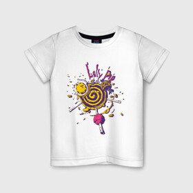 Детская футболка хлопок с принтом Lolly Pop в Белгороде, 100% хлопок | круглый вырез горловины, полуприлегающий силуэт, длина до линии бедер | art | candy | drawing | food | lollipops | арт | еда | конфеты | леденцы | рисунок