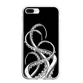 Чехол для iPhone 7Plus/8 Plus матовый с принтом Octopus Black and White в Белгороде, Силикон | Область печати: задняя сторона чехла, без боковых панелей | fish | kraken | ocean spirit | octopus | sea | summer | вода | водный мир | животные | зверь | кальмар | кракен | лето | монстр | море | морская живность | морские обитатели | осьминог | отпуск | рыба | черно белый | чуд