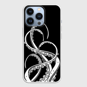 Чехол для iPhone 13 Pro с принтом Octopus Black and White в Белгороде,  |  | fish | kraken | ocean spirit | octopus | sea | summer | вода | водный мир | животные | зверь | кальмар | кракен | лето | монстр | море | морская живность | морские обитатели | осьминог | отпуск | рыба | черно белый | чуд