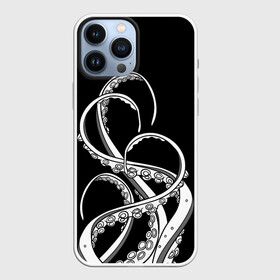 Чехол для iPhone 13 Pro Max с принтом Octopus Black and White в Белгороде,  |  | fish | kraken | ocean spirit | octopus | sea | summer | вода | водный мир | животные | зверь | кальмар | кракен | лето | монстр | море | морская живность | морские обитатели | осьминог | отпуск | рыба | черно белый | чуд