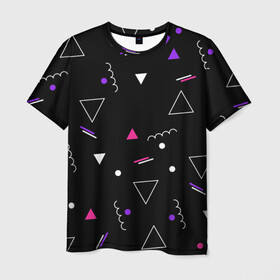 Мужская футболка 3D с принтом Фигуры в Белгороде, 100% полиэфир | прямой крой, круглый вырез горловины, длина до линии бедер | абстракция | геометрические фигуры | детский | треугольник | школа