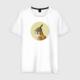 Мужская футболка хлопок с принтом Американская пустельга в Белгороде, 100% хлопок | прямой крой, круглый вырез горловины, длина до линии бедер, слегка спущенное плечо. | анималистика | графика | пастель | птица | птицы | птицы в шляпах | пустельга | рисунок | тирольская шляпа