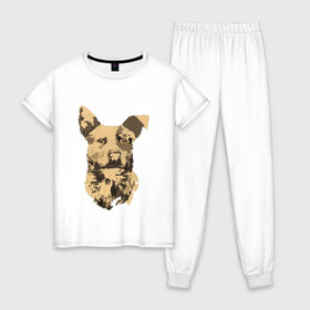 Женская пижама хлопок с принтом FC5: Бумер в Белгороде, 100% хлопок | брюки и футболка прямого кроя, без карманов, на брюках мягкая резинка на поясе и по низу штанин | fc5 | бумер | животные | пёс | собака
