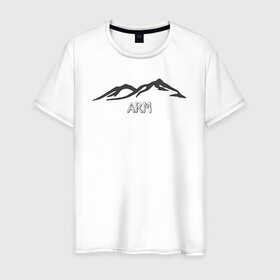 Мужская футболка хлопок с принтом гора арарат в Белгороде, 100% хлопок | прямой крой, круглый вырез горловины, длина до линии бедер, слегка спущенное плечо. | арарат | армения | армянское | гора | лето