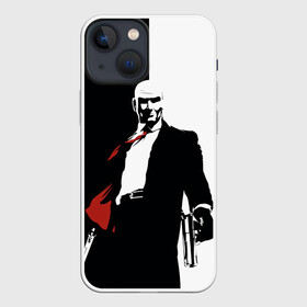 Чехол для iPhone 13 mini с принтом Hitman BW в Белгороде,  |  | agent 47 | game | games | hitman | hitmen | агент 47 | игра | игры | ршеьфт | хитман | хитмэн