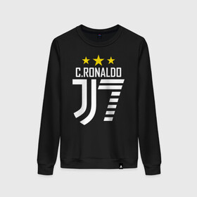 Женский свитшот хлопок с принтом C.RONALDO J7 3 звезды в Белгороде, 100% хлопок | прямой крой, круглый вырез, на манжетах и по низу широкая трикотажная резинка  | 7 | champion | cr7 | cristiano ronaldo | fifa | football | football club | juventus | soccer | uefa | игра | криштиану роналду | лига чемпионов | реал мадрид | сборная португалии | спорт | уефа | фифа | фк | футбол | футболь