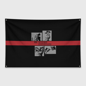 Флаг-баннер с принтом Ковбой Бибоп в Белгороде, 100% полиэстер | размер 67 х 109 см, плотность ткани — 95 г/м2; по краям флага есть четыре люверса для крепления | cowboy bebop | edward | jet black | spike spiegel