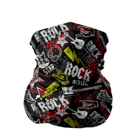 Бандана-труба 3D с принтом ROCK MUSIC в Белгороде, 100% полиэстер, ткань с особыми свойствами — Activecool | плотность 150‒180 г/м2; хорошо тянется, но сохраняет форму | rock | гитара | звезды | молнии | музыка | панк | рок | рокер
