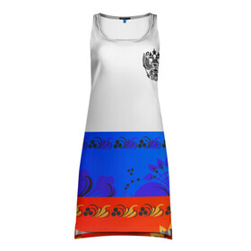 Платье-майка 3D с принтом Russia 3 в Белгороде, 100% полиэстер | полуприлегающий силуэт, широкие бретели, круглый вырез горловины, удлиненный подол сзади. | fashion | game | hip hop | rap | russia | street style | top | игра | мода | огонь | рэп | топ | уличный стиль | хип хоп