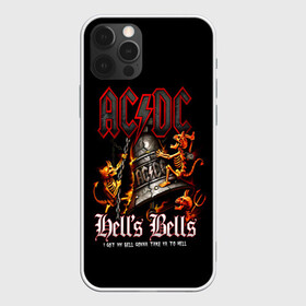 Чехол для iPhone 12 Pro с принтом AC DC Hells Bells в Белгороде, силикон | область печати: задняя сторона чехла, без боковых панелей | Тематика изображения на принте: ac dc | acdc | back in black | columbia | epic | force | guitar | pop | rock | vevo | ангус | ангус янг | ас дс | асдс | блюз | бон скотт | брайан джонсон | дэйв эванс | клифф уильямс | крис слейд | малькольм янг | рок | стиви янг | фил радд