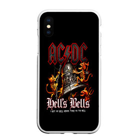 Чехол для iPhone XS Max матовый с принтом AC DC Hells Bells в Белгороде, Силикон | Область печати: задняя сторона чехла, без боковых панелей | ac dc | acdc | back in black | columbia | epic | force | guitar | pop | rock | vevo | ангус | ангус янг | ас дс | асдс | блюз | бон скотт | брайан джонсон | дэйв эванс | клифф уильямс | крис слейд | малькольм янг | рок | стиви янг | фил радд