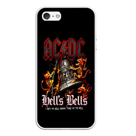 Чехол для iPhone 5/5S матовый с принтом AC DC Hells Bells в Белгороде, Силикон | Область печати: задняя сторона чехла, без боковых панелей | Тематика изображения на принте: ac dc | acdc | back in black | columbia | epic | force | guitar | pop | rock | vevo | ангус | ангус янг | ас дс | асдс | блюз | бон скотт | брайан джонсон | дэйв эванс | клифф уильямс | крис слейд | малькольм янг | рок | стиви янг | фил радд