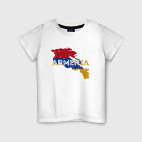 Детская футболка хлопок с принтом Armenia Map в Белгороде, 100% хлопок | круглый вырез горловины, полуприлегающий силуэт, длина до линии бедер | armenia | armenya | арарат | армения | армяне | армянин | горы | ереван | кавказ | народ | саркисян | ссср | страна | флаг