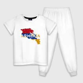 Детская пижама хлопок с принтом Armenia Map в Белгороде, 100% хлопок |  брюки и футболка прямого кроя, без карманов, на брюках мягкая резинка на поясе и по низу штанин
 | armenia | armenya | арарат | армения | армяне | армянин | горы | ереван | кавказ | народ | саркисян | ссср | страна | флаг