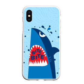 Чехол для iPhone XS Max матовый с принтом Акула bite в Белгороде, Силикон | Область печати: задняя сторона чехла, без боковых панелей | shark | акула | акулы | жители | клыки | море | морские | океан | рыба