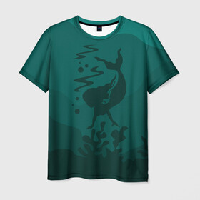 Мужская футболка 3D с принтом Русалка в Белгороде, 100% полиэфир | прямой крой, круглый вырез горловины, длина до линии бедер | flowers | mermaid | морская | русалка | русалочка | ундина | цветы