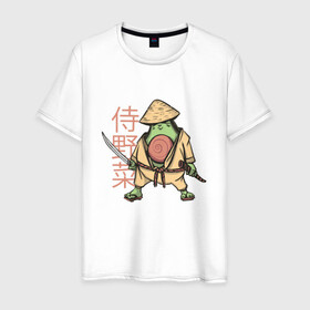 Мужская футболка хлопок с принтом Винтажный Авокадо Самурай в Белгороде, 100% хлопок | прямой крой, круглый вырез горловины, длина до линии бедер, слегка спущенное плечо. | art | avocado | cyberpunk samurai | kanji | ninja | oni | retro | ronin | samurai | shogun | vintage | арт | гуакамоле | иероглифы | кандзи | киберпанк самурай | мерч | путь воина | ретро | ронин | сёгун | токио | харакири | черный самурай | япо