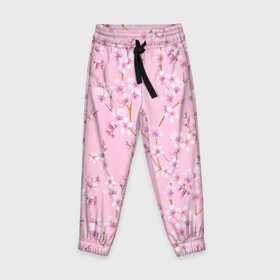 Детские брюки 3D с принтом Цветущая розовая вишня в Белгороде, 100% полиэстер | манжеты по низу, эластичный пояс регулируется шнурком, по бокам два кармана без застежек, внутренняя часть кармана из мелкой сетки | cherry blossom | sakura | азия | весна | ветки | вишня | для девушки | женский | милый | нежный | природа | розовый | сакура | цветение | цветочный принт | цветущая вишня | цветущие ветки | цветущий миндаль