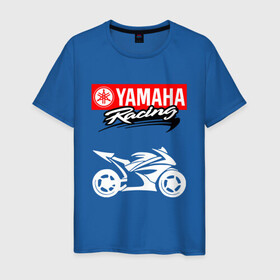 Мужская футболка хлопок с принтом YAMAHA / ЯМАХА / RACING в Белгороде, 100% хлопок | прямой крой, круглый вырез горловины, длина до линии бедер, слегка спущенное плечо. | motorcycle | yamaha | yzf r6. | байк | байкер | мотоспорт | мототехника | мотоцикл | мотоциклист | скутер | ямаха
