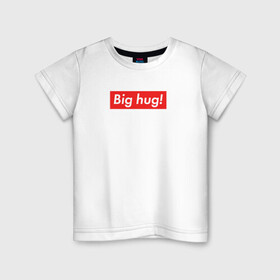 Детская футболка хлопок с принтом Big hug! в Белгороде, 100% хлопок | круглый вырез горловины, полуприлегающий силуэт, длина до линии бедер | beaver | norbert | supreme | the angry beavers | бобр | злые бобры | крутые бобры | норберт | фостер