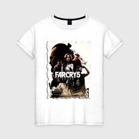 Женская футболка хлопок с принтом FARCRY GAME в Белгороде, 100% хлопок | прямой крой, круглый вырез горловины, длина до линии бедер, слегка спущенное плечо | farcry | fc 5 | fc5 | фар край