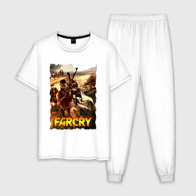 Мужская пижама хлопок с принтом FARCRY Fortune’s в Белгороде, 100% хлопок | брюки и футболка прямого кроя, без карманов, на брюках мягкая резинка на поясе и по низу штанин
 | Тематика изображения на принте: farcry | fc 5 | fc5 | фар край