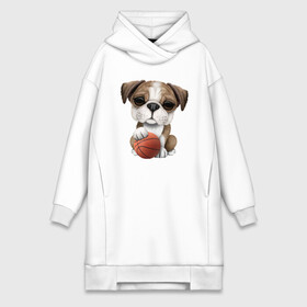 Платье-худи хлопок с принтом Бульдог   Баскетбол в Белгороде,  |  | basketball | dog | game | nba | sport | streetball | баскетбол | баскетболист | бульдог | игра | игрок | мяч | нба | пёс | собака | спорт | стритбол | тренер