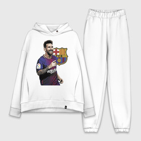 Женский костюм хлопок Oversize с принтом Lionel Messi в Белгороде,  |  | barcelona | football | forward | messi | star | барселона | звезда | месси | нападающий | форвард | футбол