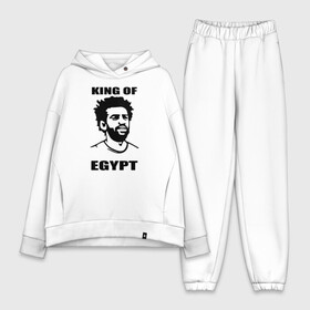 Женский костюм хлопок Oversize с принтом KING OF EGYPT в Белгороде,  |  | basel | champion | chelsea | fifa | lfc | liverpool | mo salah | mohamed salah | mokawloon | roma | soccer | uefa | базель | египет | ливерпуль | лига чемпионов | лфк | мокавлун | мохаммед салах | рома | уефа | фифа | футбол