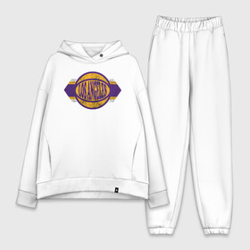 Женский костюм хлопок Oversize с принтом LA Lakers в Белгороде,  |  | basketball | bryant | game | james | kobe | lakers | lebron | los angeles | nba | sport | streetball | баскетбол | баскетболист | брайант | джеймс | игра | игрок | коби | леброн | лейкерс | лос анджелес | мяч | нба | спорт | стритбол