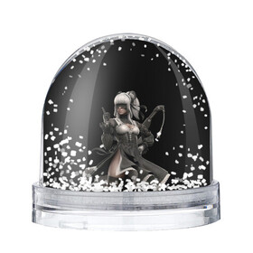 Игрушка Снежный шар с принтом Nier Automata в Белгороде, Пластик | Изображение внутри шара печатается на глянцевой фотобумаге с двух сторон | automata | game | nier | robots | yorha | андроид | аниме | воин | девушка | игра | нир | робот | самурай | экшн
