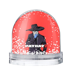 Игрушка Снежный шар с принтом Чумной Pay Day 2 в Белгороде, Пластик | Изображение внутри шара печатается на глянцевой фотобумаге с двух сторон | game | games | pay day | payday | бандиты | грабители | зфн вфн | игра | игры | пэй дэй