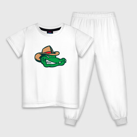Детская пижама хлопок с принтом Аллигатор в панаме в Белгороде, 100% хлопок |  брюки и футболка прямого кроя, без карманов, на брюках мягкая резинка на поясе и по низу штанин
 | Тематика изображения на принте: alligator | crocodile | reptile | аллигатор | крокодил | крокодильчик