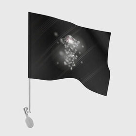 Флаг для автомобиля с принтом Медуза на черном в Белгороде, 100% полиэстер | Размер: 30*21 см | jellyfish | medusa | жители | медуза | медузы | морские | океан