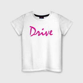 Детская футболка хлопок с принтом DRIVE в Белгороде, 100% хлопок | круглый вырез горловины, полуприлегающий силуэт, длина до линии бедер | drive | драйв | кино | райан гослинг | фильмы