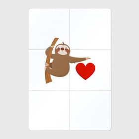 Магнитный плакат 2Х3 с принтом я люблю ленивцев в Белгороде, Полимерный материал с магнитным слоем | 6 деталей размером 9*9 см | Тематика изображения на принте: животные | ленивец | любовь | милый | сердце | я люблю ленивцев