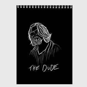 Скетчбук с принтом THE DUDE (Большой Лебовски) в Белгороде, 100% бумага
 | 48 листов, плотность листов — 100 г/м2, плотность картонной обложки — 250 г/м2. Листы скреплены сверху удобной пружинной спиралью | abide | big | dude | jeff | lebowski | the | большой | лебовски | фильм | чувак