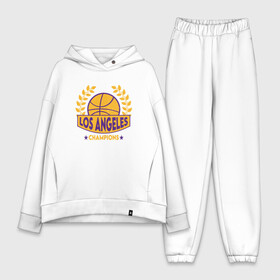 Женский костюм хлопок Oversize с принтом Los Angeles Champions в Белгороде,  |  | basketball | bryant | game | james | kobe | lakers | lebron | los angeles | nba | sport | streetball | баскетбол | баскетболист | брайант | джеймс | игра | игрок | коби | леброн | лейкерс | лос анджелес | мяч | нба | спорт | стритбол