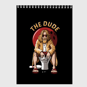 Скетчбук с принтом THE DUDE (Big Lebowski) в Белгороде, 100% бумага
 | 48 листов, плотность листов — 100 г/м2, плотность картонной обложки — 250 г/м2. Листы скреплены сверху удобной пружинной спиралью | Тематика изображения на принте: abide | big | dude | jeff | lebowski | the | большой | лебовски | фильм | чувак