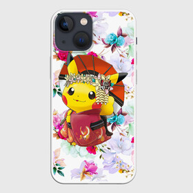 Чехол для iPhone 13 mini с принтом Пикачу   Гейша в Белгороде,  |  | anime | picachu | pikachu | аниме | милый | пика | пикачу | покебол | покемон