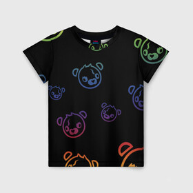 Детская футболка 3D с принтом Colorful Bear в Белгороде, 100% гипоаллергенный полиэфир | прямой крой, круглый вырез горловины, длина до линии бедер, чуть спущенное плечо, ткань немного тянется | colorful | games | иллюстрация | медведь | обёртка | фортнайт