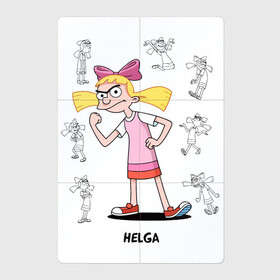 Магнитный плакат 2Х3 с принтом Hey Arnold Helga в Белгороде, Полимерный материал с магнитным слоем | 6 деталей размером 9*9 см | Тематика изображения на принте: cecile | helga | hey arnold | imitated | pataki | патаки | подражала | сесиль | хельга | эй арнольд