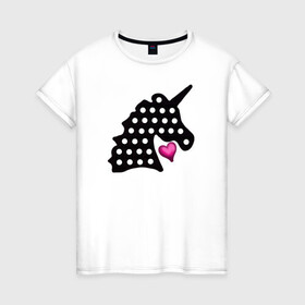 Женская футболка хлопок с принтом Единорог, сердце, поп-ит в Белгороде, 100% хлопок | прямой крой, круглый вырез горловины, длина до линии бедер, слегка спущенное плечо | pop it | simple dimple | unicorn | единорог | поп ит | симпл димпл