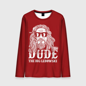 Мужской лонгслив 3D с принтом Dude the Big Lebowski в Белгороде, 100% полиэстер | длинные рукава, круглый вырез горловины, полуприлегающий силуэт | Тематика изображения на принте: dude | jeff bridges | the big lebowski | блики | большой лебовский | джефф бриджес | молния | фильм | чувак