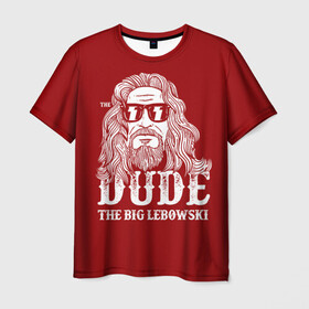 Мужская футболка 3D с принтом Dude the Big Lebowski в Белгороде, 100% полиэфир | прямой крой, круглый вырез горловины, длина до линии бедер | dude | jeff bridges | the big lebowski | блики | большой лебовский | джефф бриджес | молния | фильм | чувак