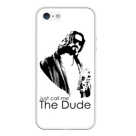 Чехол для iPhone 5/5S матовый с принтом Just call me the Dude в Белгороде, Силикон | Область печати: задняя сторона чехла, без боковых панелей | Тематика изображения на принте: dude | jeff bridges | just call me the dude | the big lebowski | большой лебовский | джефф бриджес | просто зови меня | фильм | чувак