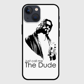 Чехол для iPhone 13 mini с принтом Just call me the Dude в Белгороде,  |  | Тематика изображения на принте: dude | jeff bridges | just call me the dude | the big lebowski | большой лебовский | джефф бриджес | просто зови меня | фильм | чувак